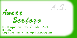 anett serfozo business card